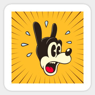 Retro cartoon amazed Sticker